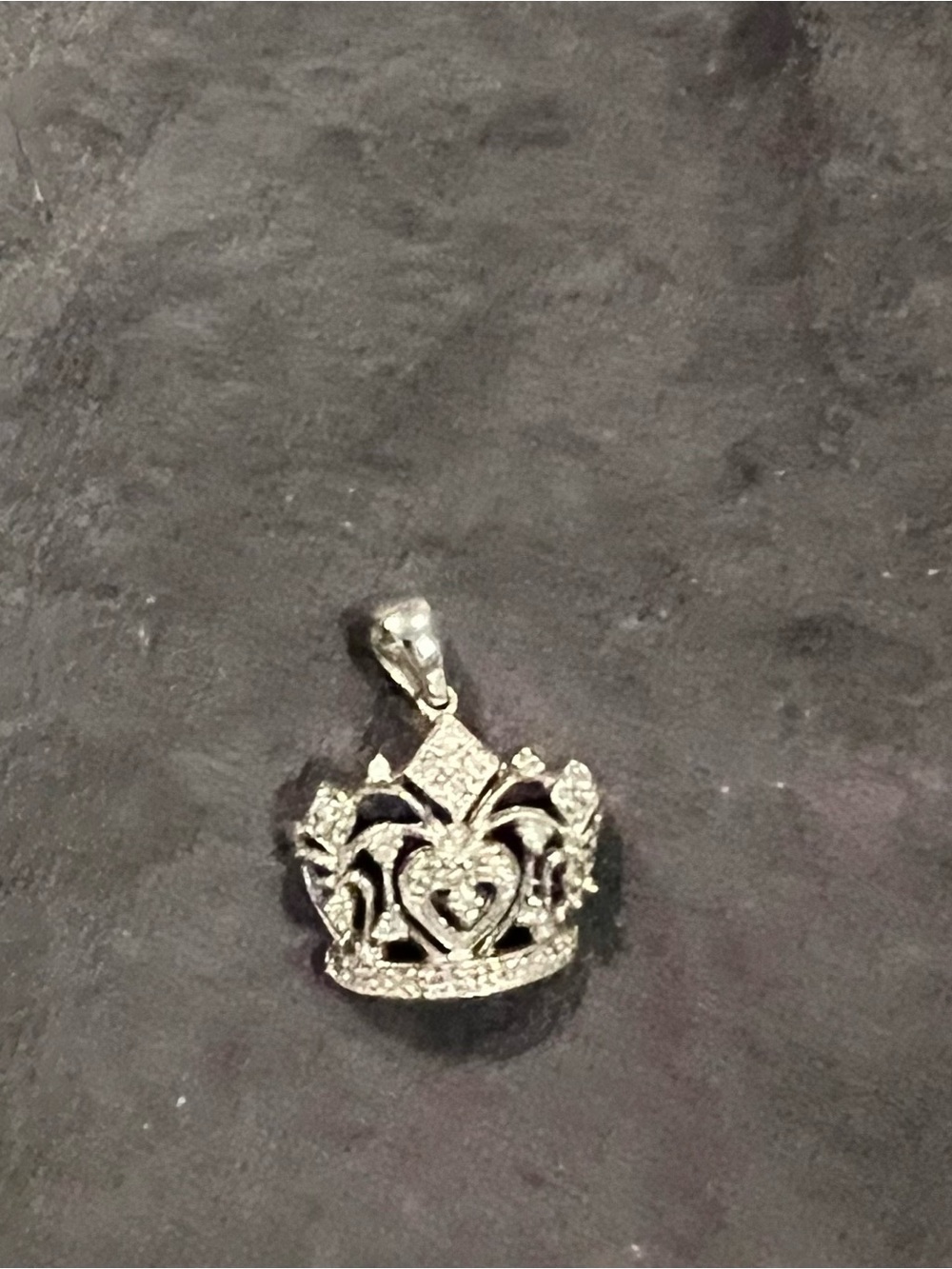 Small Crown Charm with Rhinestones